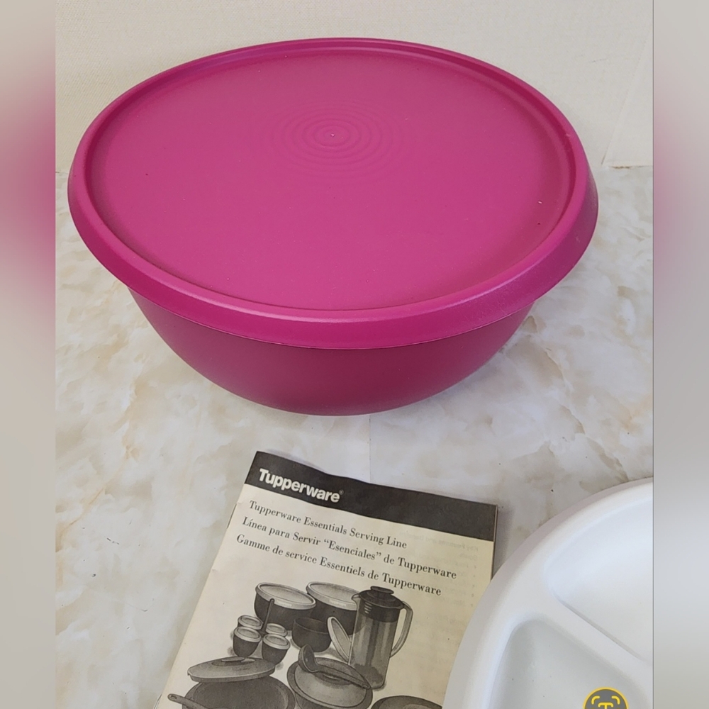 Tupperware Essentials Large Bowl with Party Tray - Picture 2 of 3